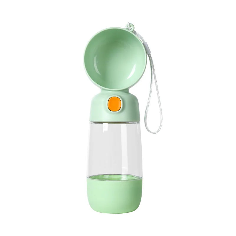 Portable Dog Water Bottle with Food Container, Leak-Resistant Pet Travel Water Dispenser Cup for Dogs and Cats