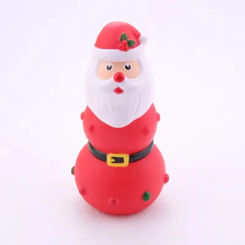 Durable Squeaky Dog Chew Toy, Tough Teething Grinding Interactive Pet Toy, Christmas Xmas Gift for Small Medium Large Dogs