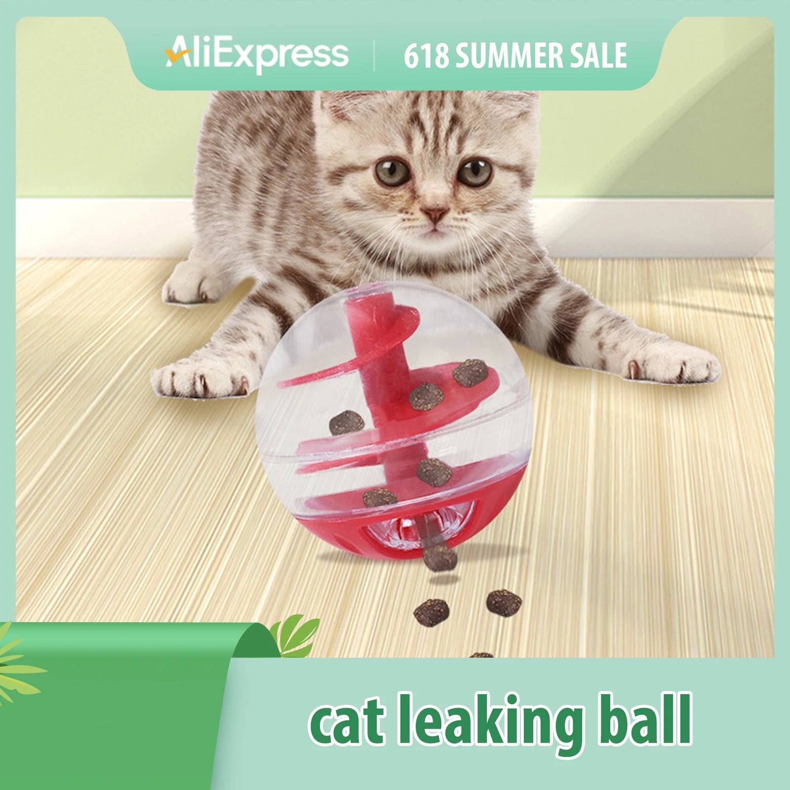 Cat Food Dispensing Ball  Cat Treat Dispensing Ball Bite Resistant Interactive Pet Slow Feeder Puzzle Ball for Kitten