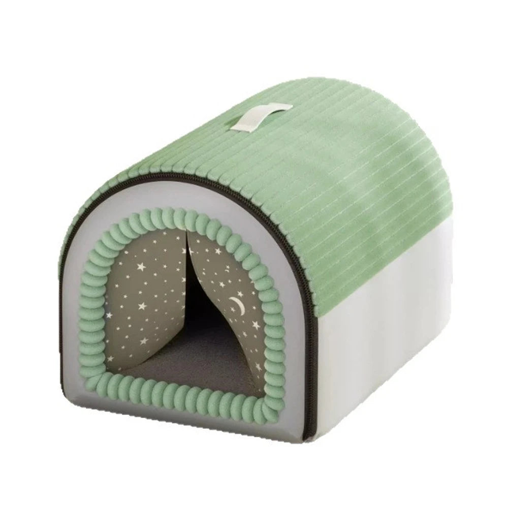 Winter Enclosed Pet Bed Thickened Portable Dog House & Cat Tent with Washable Bedding Needed Bed for Small Medium Large Dogs