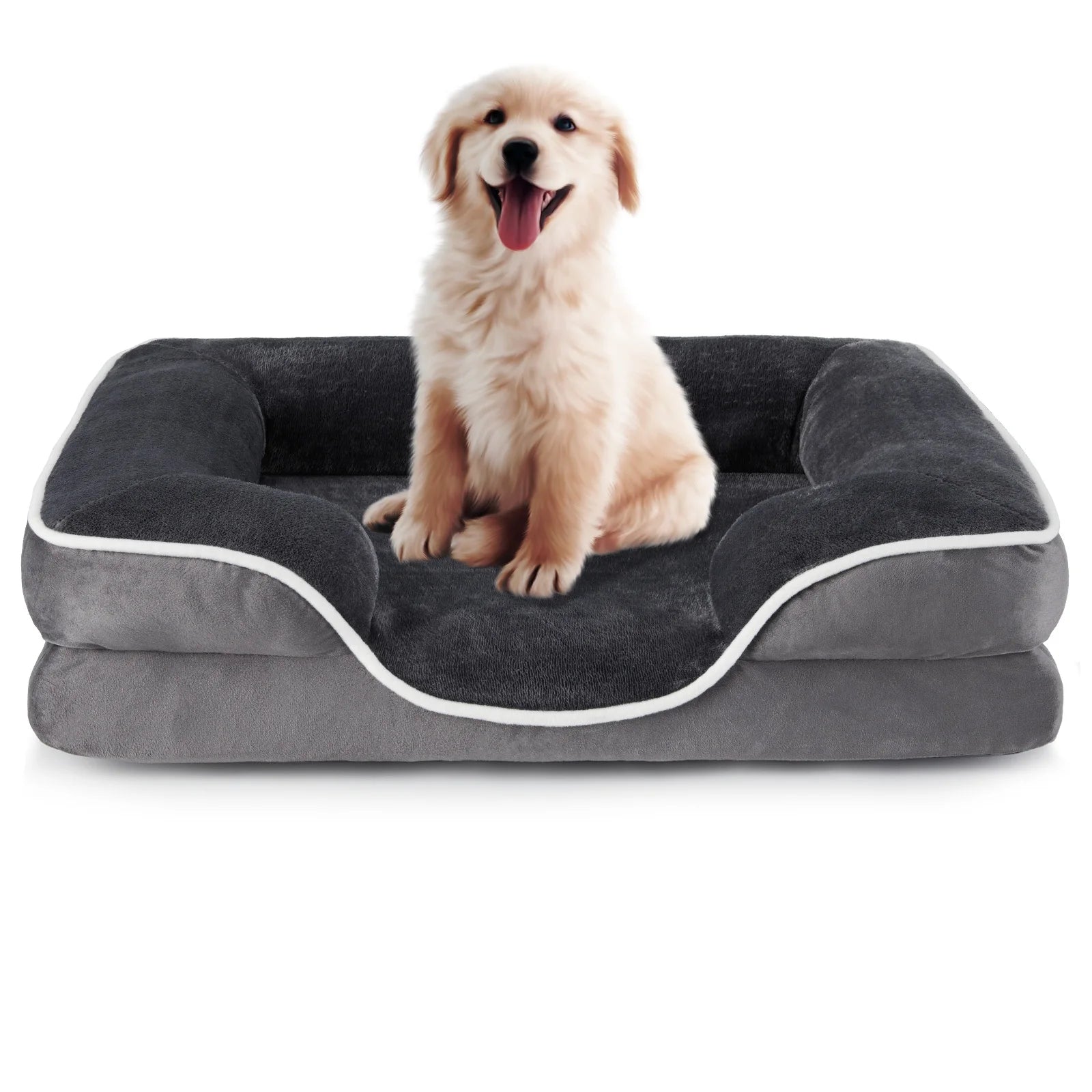 MCQ 42x32 Inch Memory Foam Dog Bed XL Machine Washable Cover Pet Bed Anti-Slip Waterproof Memory Foam Couch Bed for Home Pet Indoor Dogs