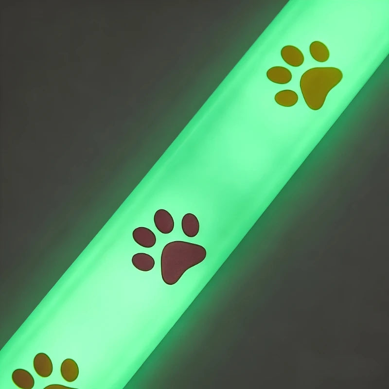 2pcs Pet Collar Set Night Walking Dog Anti-Lost Built-In Fluorescent Cat Dog Neck Ring with Bell (Color Random)