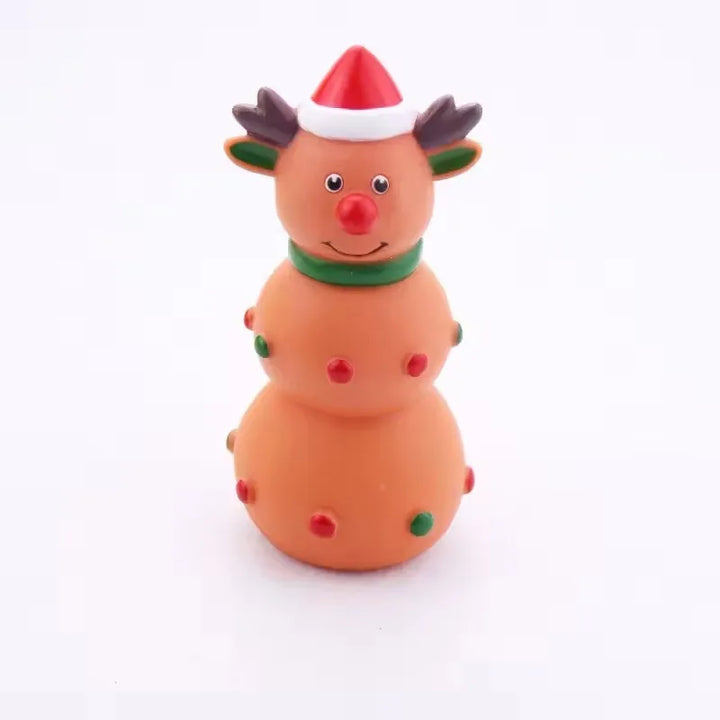Durable Squeaky Dog Chew Toy, Tough Teething Grinding Interactive Pet Toy, Christmas Xmas Gift for Small Medium Large Dogs