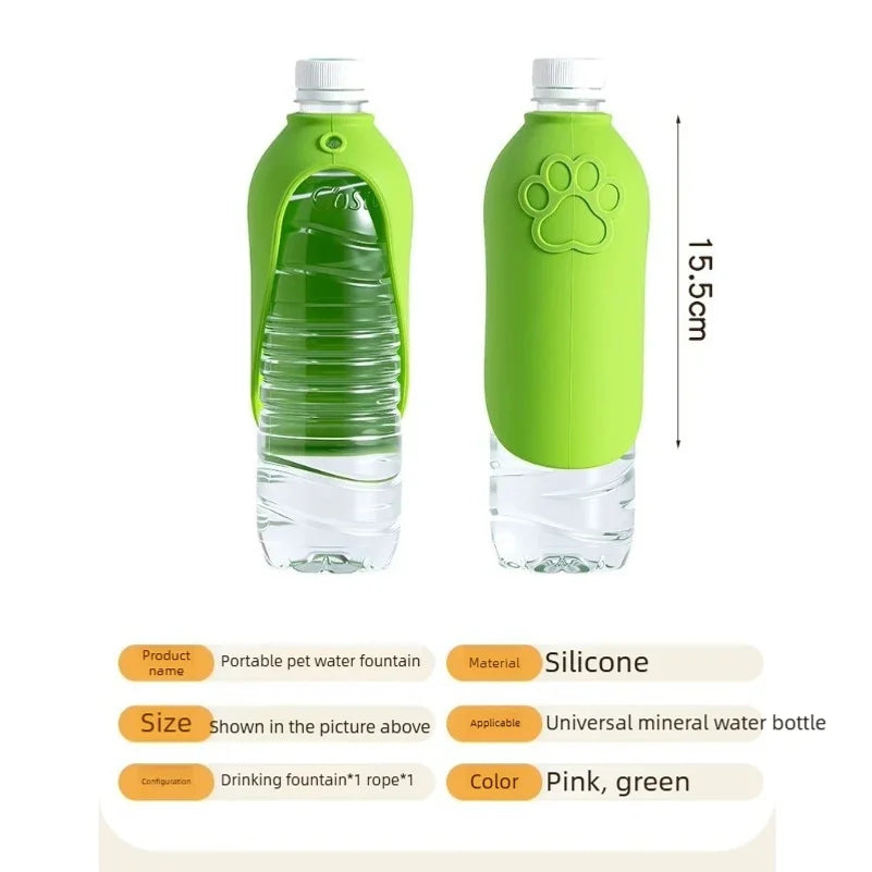 Portable Dog Cat Water Drinking Bowl Outdoor Pet Feeding Cup Leakproof Silicone Foldable Bottle Dispenser Pet Travel Supplies