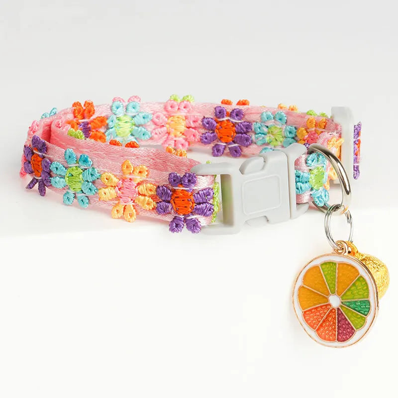 20cm-30cm Cat Collar Pet Accessoires Adjustable Length Collars for Cat Flower Cat Necklace Cat Collar with Bell Pet Gifts