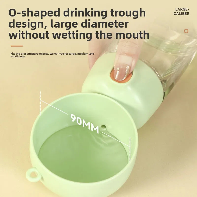 Portable Dog Water Bottle with Food Container, Leak-Resistant Pet Travel Water Dispenser Cup for Dogs and Cats