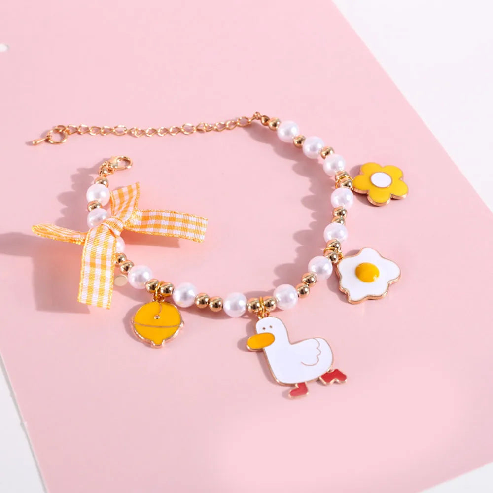 Adjustable Pet Pearl Necklace Collar Cat Accessories Cat Necklace Cute Lovely Heart Sphynx Cat Collar Puppy Doggy Kitty Jewelry