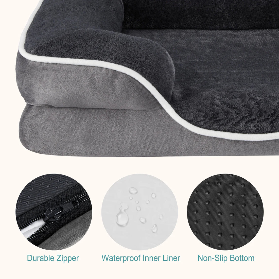 MCQ 42x32 Inch Memory Foam Dog Bed XL Machine Washable Cover Pet Bed Anti-Slip Waterproof Memory Foam Couch Bed for Home Pet Indoor Dogs