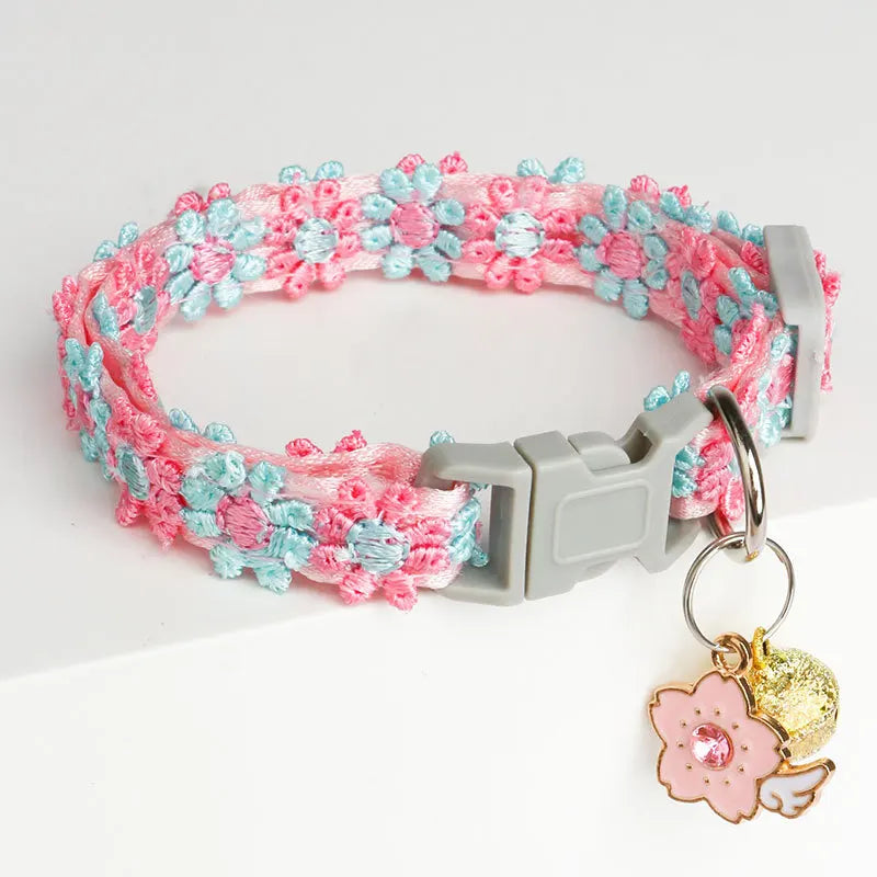 20cm-30cm Cat Collar Pet Accessoires Adjustable Length Collars for Cat Flower Cat Necklace Cat Collar with Bell Pet Gifts